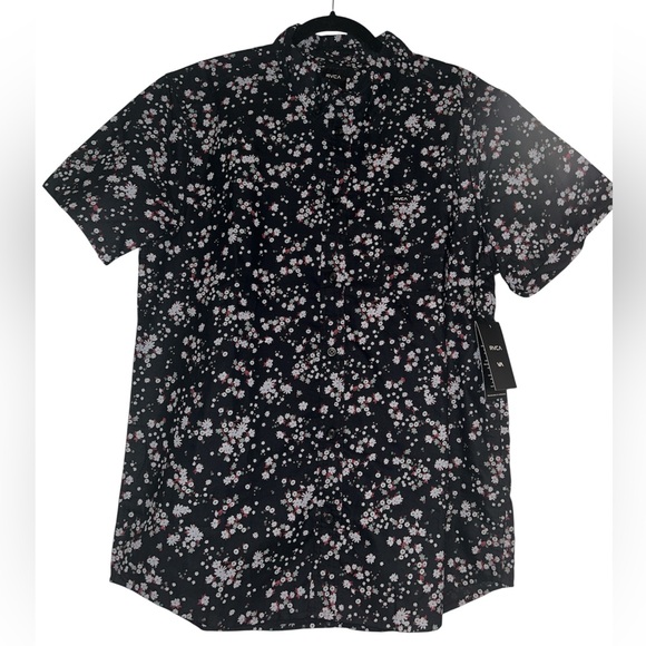 RVCA Black Floral Button Down Shirt - Picture 1 of 5